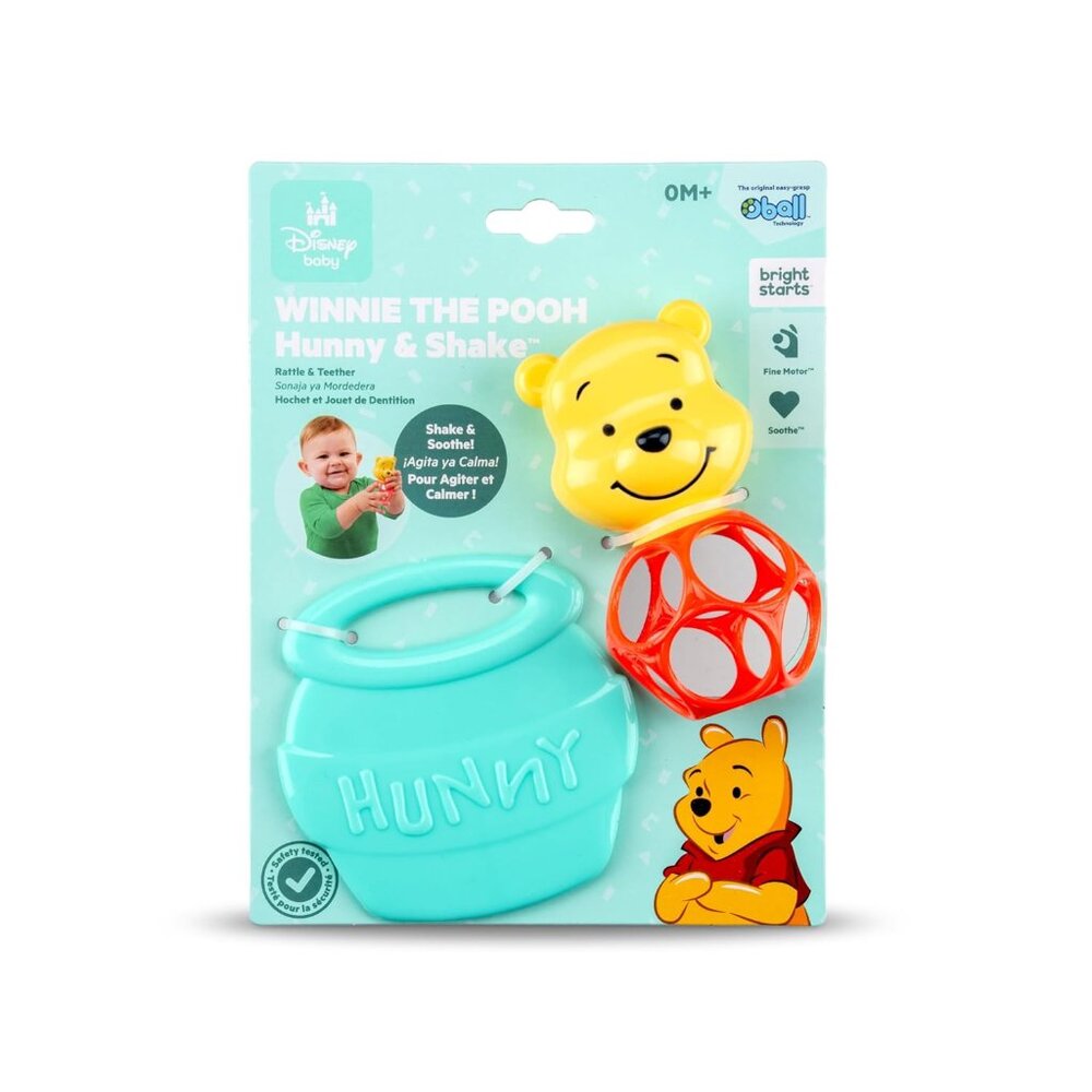 Disney Baby Winnie The Pooh Hunny & Shake Rattle & Teether Toy - NEW
